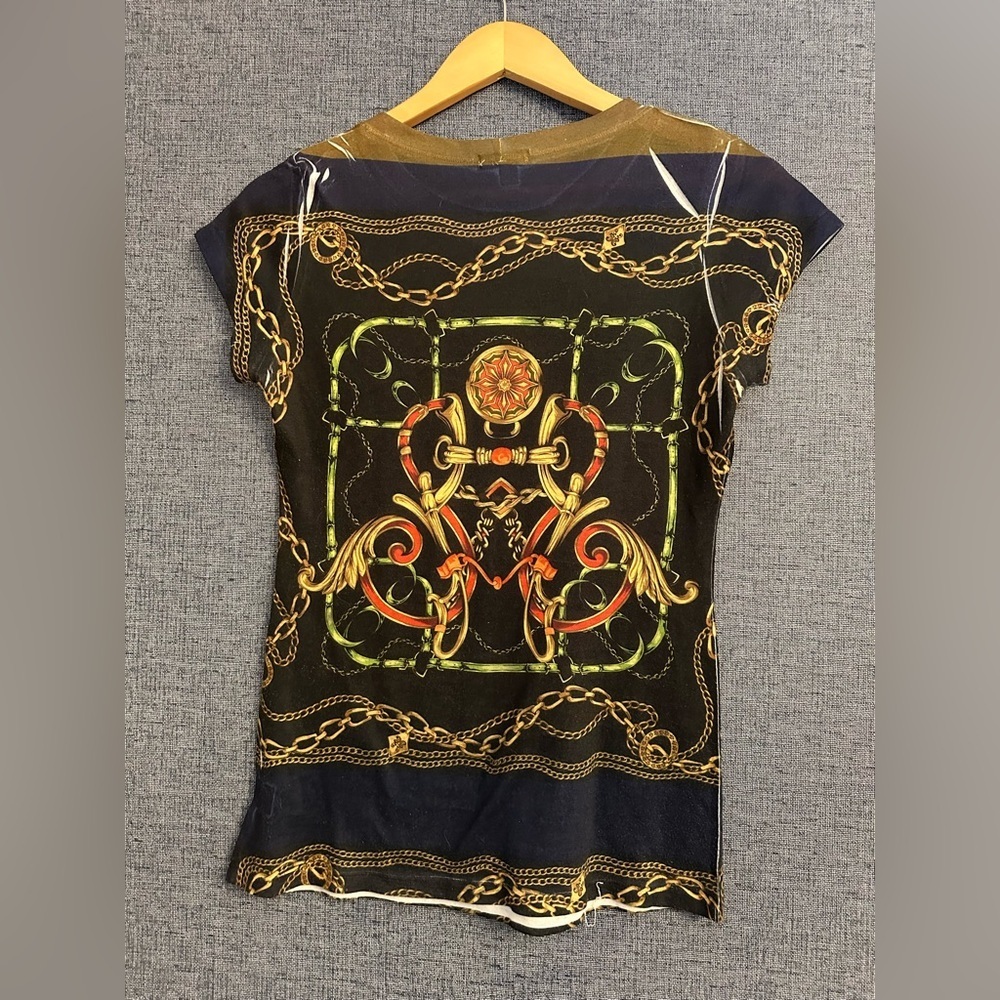 Vintage Cache Women’s Y2K T-shirt with beading #versace type design. - Picture 4 of 4